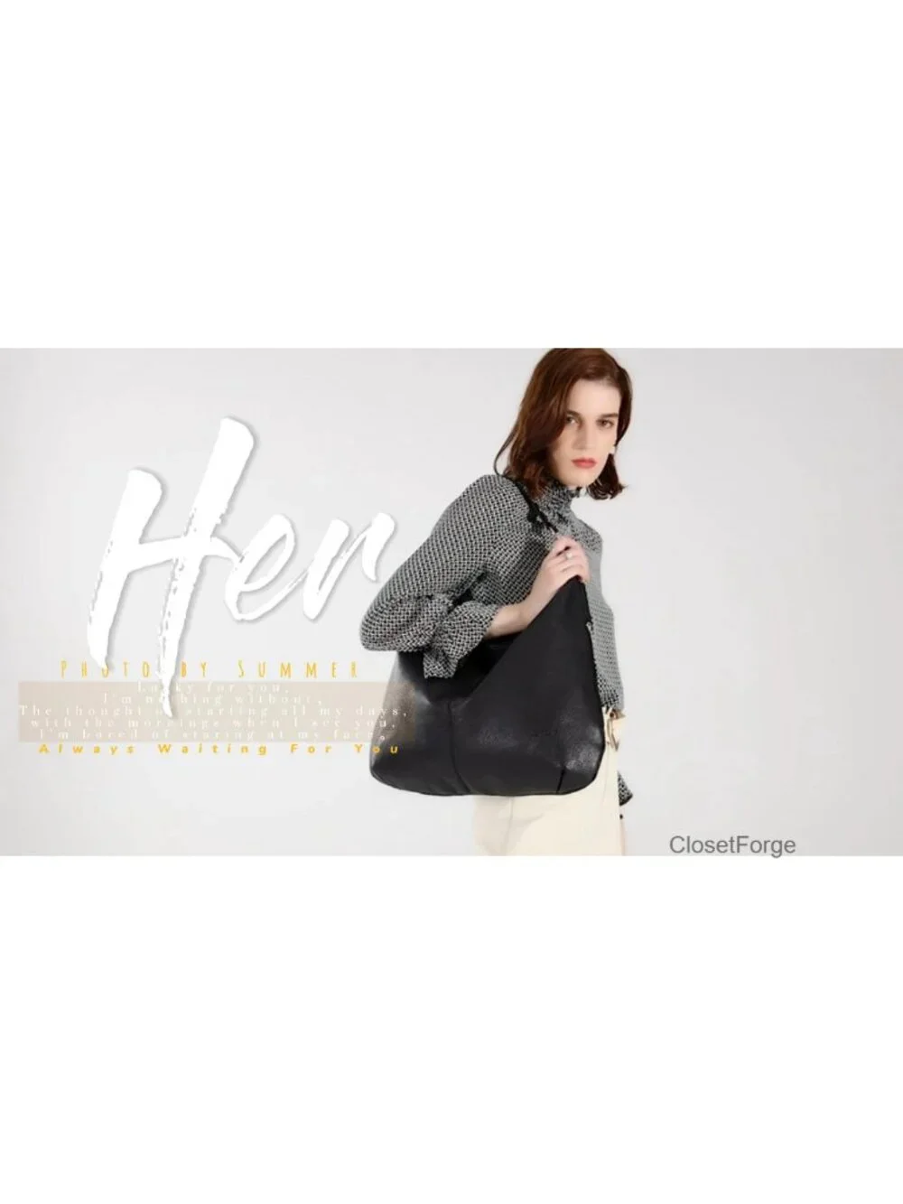 Women's Hobo Bag Soft Faux Leather Slouchy Shoulder Purse Zipper